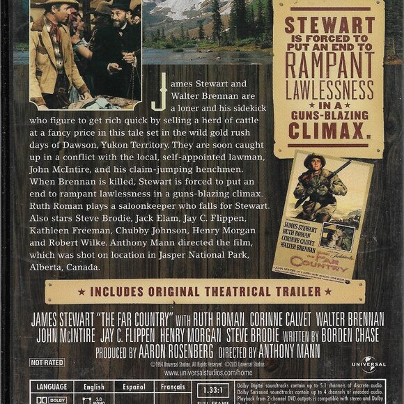 James Stewart The Far Country Ruth Roman Universal Western Collection DVD 1954 - Picture 2 of 2
